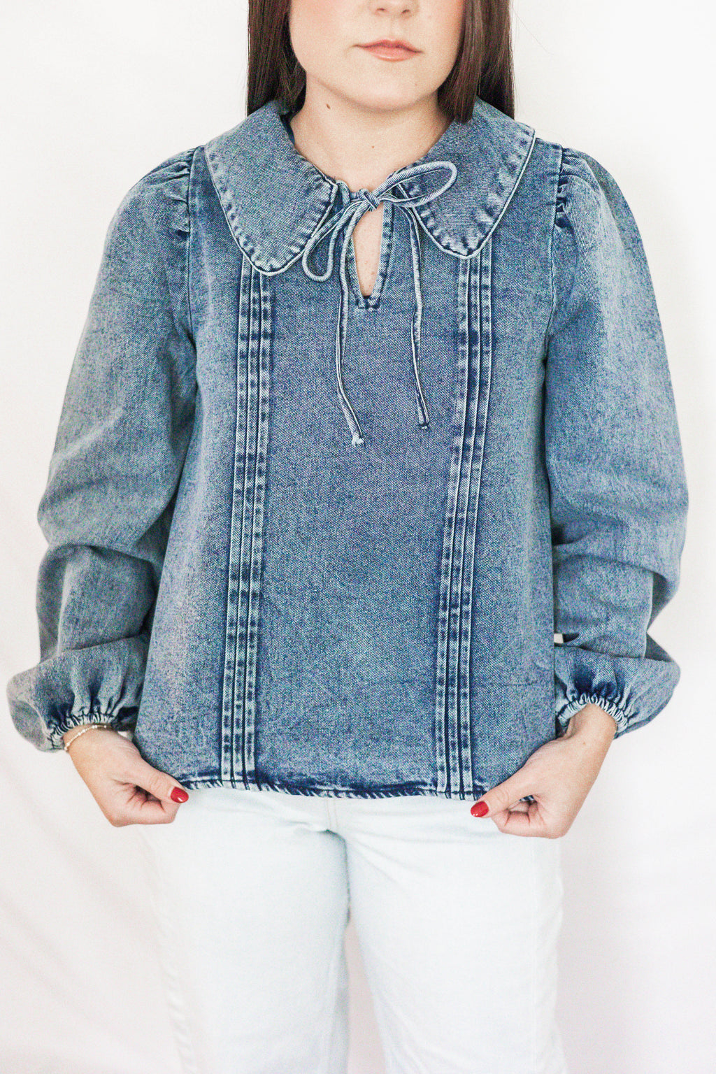 Mia Babydoll Denim Blouse