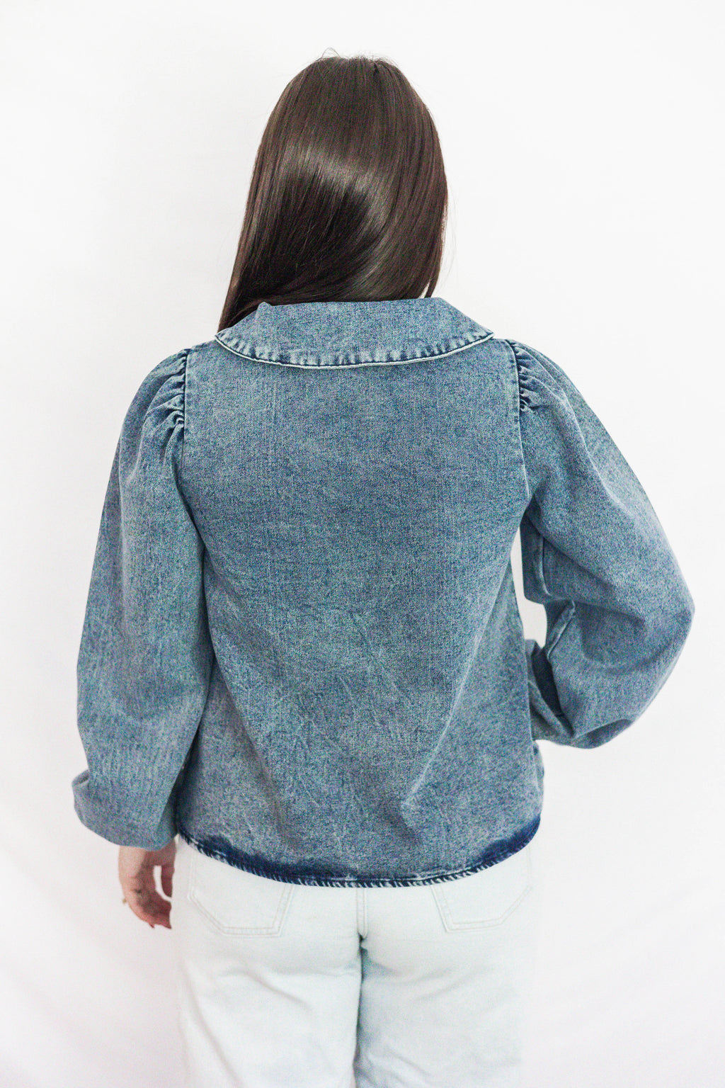 Mia Babydoll Denim Blouse