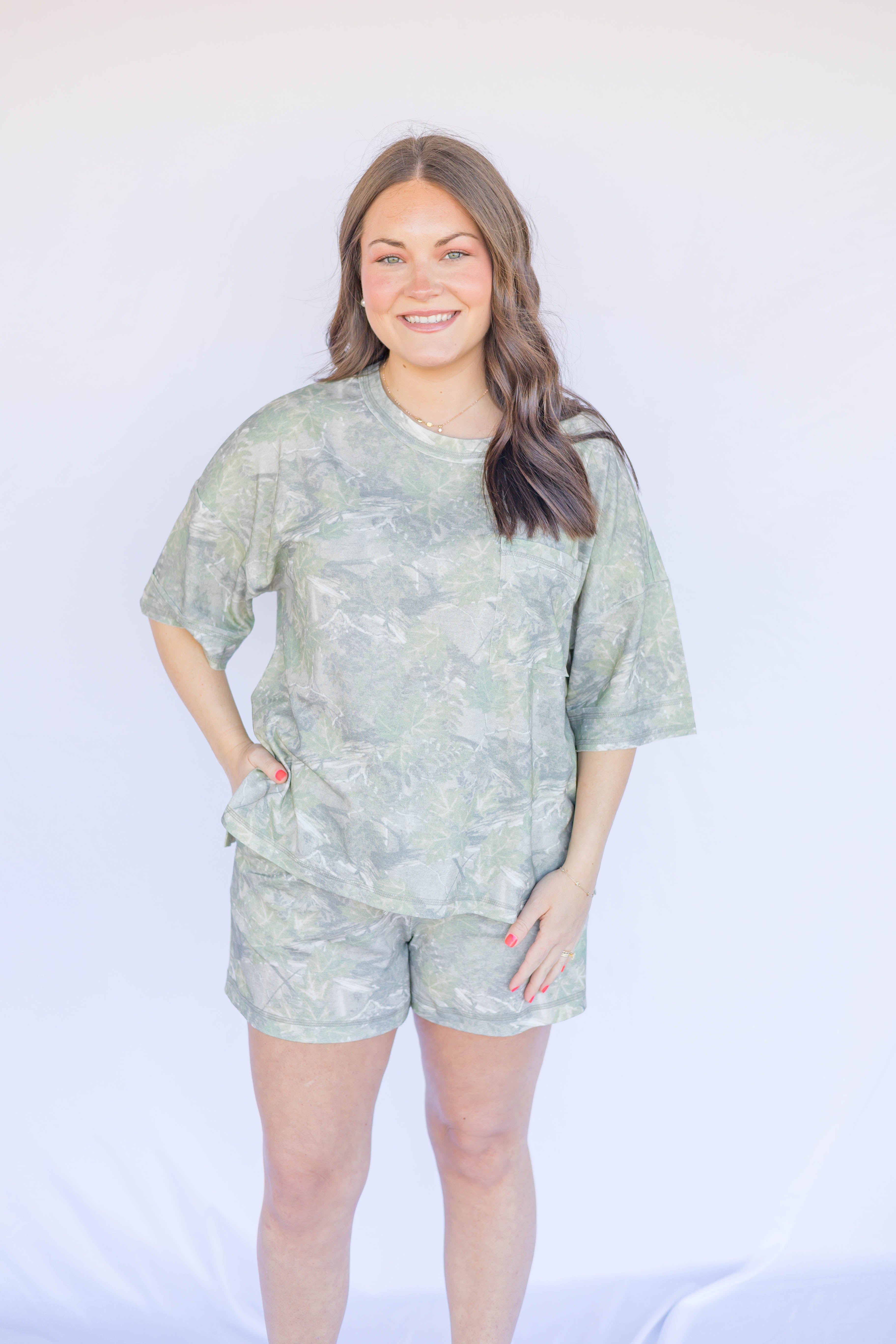 Landri Camo Top & Shorts Set