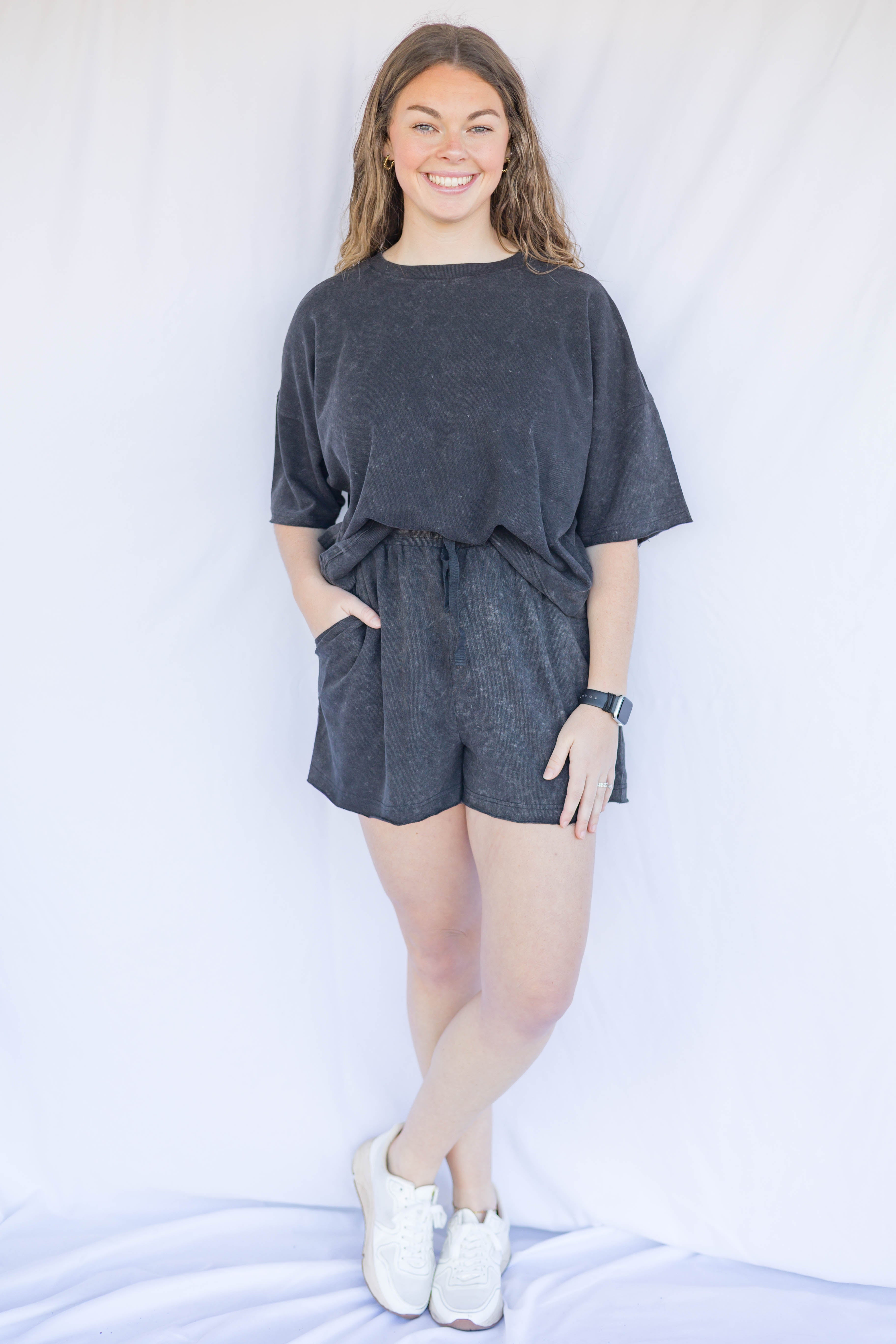 Mandy Washed Top & Shorts Set