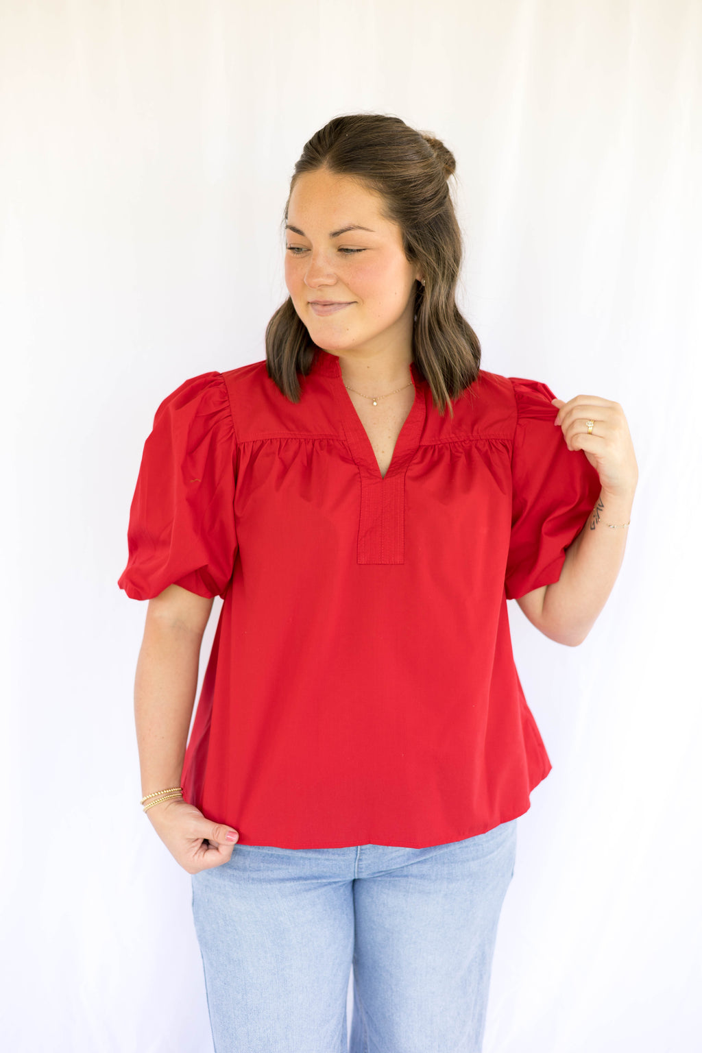 Ashlyn Bubble Sleeve Blouse